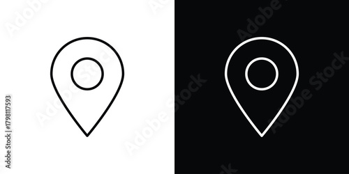 Map marker icons vector.Editable stroke.linear style sign