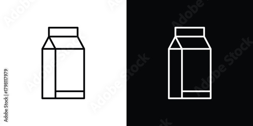 Milk carton icons vector.Editable stroke.linear style sign