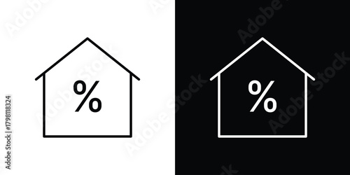 Mortgage icons vector.Editable stroke.linear style sign