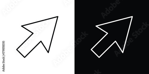 Mouse pointer icons vector.Editable stroke.linear style sign