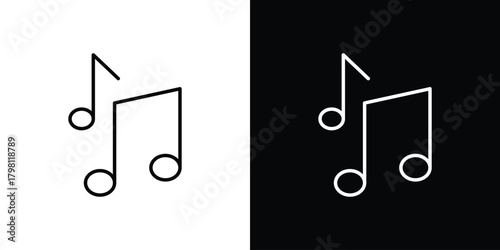 Music note icons vector.Editable stroke.linear style sign