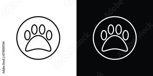 Paw icons vector.Editable stroke.linear style sign