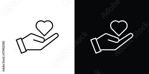 Philanthropy icons vector.Editable stroke.linear style sign