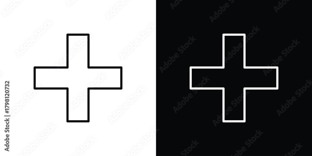 Fototapeta premium Plus icons vector.Editable stroke.linear style sign