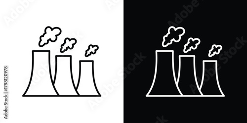 Pollution icons vector.Editable stroke.linear style sign