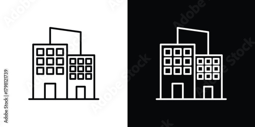 Real estate icons vector.Editable stroke.linear style sign