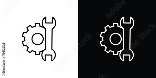 Repair icons vector.Editable stroke.linear style sign