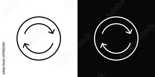 Repeat icons vector.Editable stroke.linear style sign