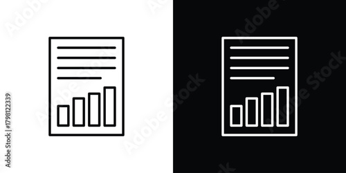 Report icons vector.Editable stroke.linear style sign
