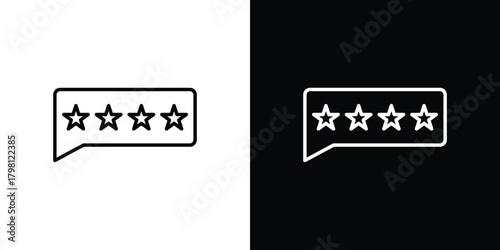 Review icons vector.Editable stroke.linear style sign