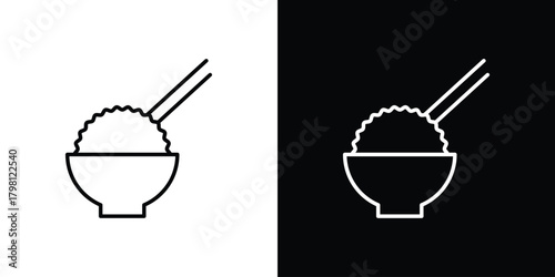 Rise Bowl icons vector.Editable stroke.linear style sign