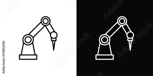Robot arm icons vector.Editable stroke.linear style sign