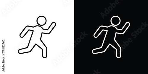 Running icons vector.Editable stroke.linear style sign