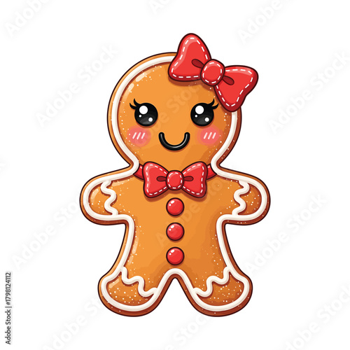 Cute gingerbread girl for christmas design