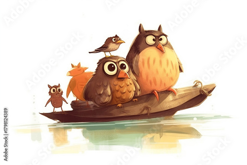 Two owls sail into the unknown