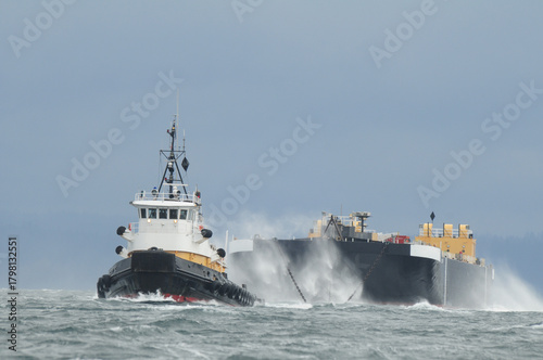 Ocean going tug, Sea Prince, towing barge