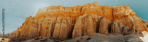 Red rock sediment desert panorama