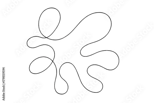 Minimalistic Whisper Shapes. "Whisper Shapes". Minimalistic one-line drawing abstract collage of light airy