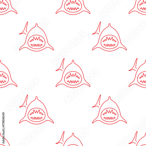 shark seamless pattern isolated on transparent background.