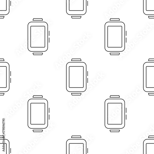 smart watch seamless pattern isolated on transparent background.
