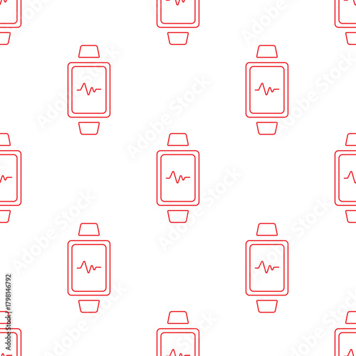 smart watch seamless pattern isolated on transparent background.