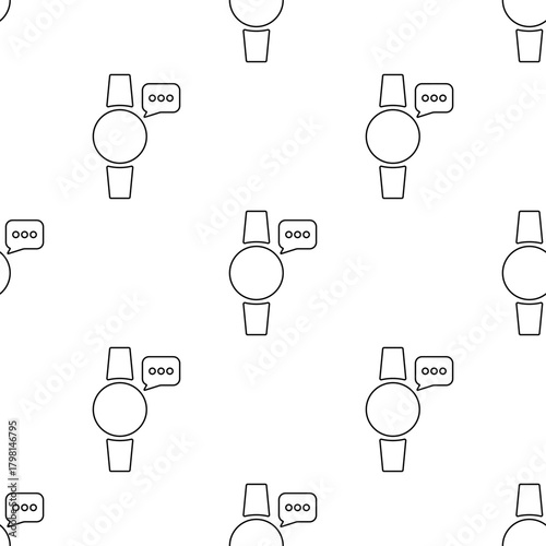 smart watch seamless pattern isolated on transparent background.