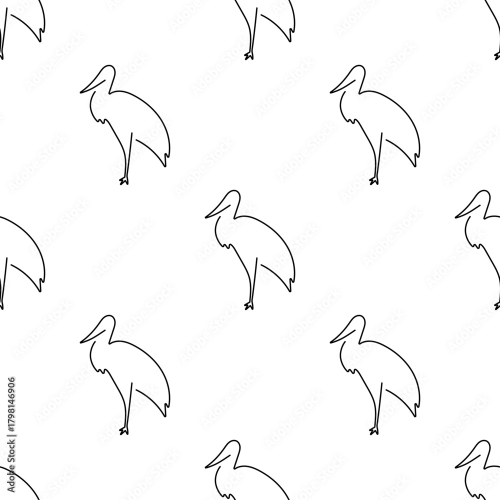Obraz premium stork seamless pattern isolated on transparent background.
