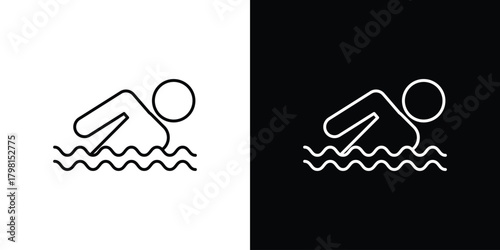 Swimmer icon logotype designs. modern icon design set