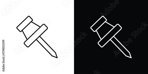 Thumbtack icon logotype designs. modern icon design set