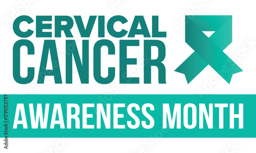 Cervical Cancer Awareness Month. Celebrate annual in January. Woman healthcare. Girl solidarity. Cancer prevention. Female disease. Medical healthcare concept. Poster, banner and background. Vector