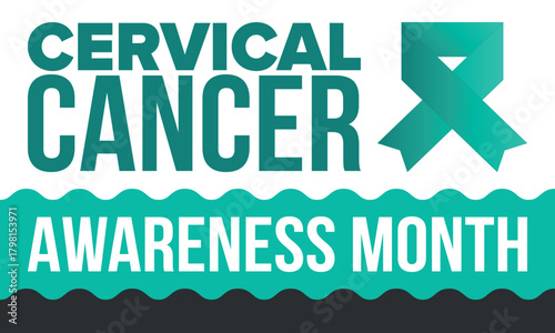 Cervical Cancer Awareness Month. Celebrate annual in January. Woman healthcare. Girl solidarity. Cancer prevention. Female disease. Medical healthcare concept. Poster, banner and background. Vector
