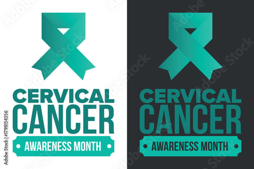 Cervical Cancer Awareness Month. Celebrate annual in January. Woman healthcare. Girl solidarity. Cancer prevention. Female disease. Medical healthcare concept. Poster, banner and background. Vector