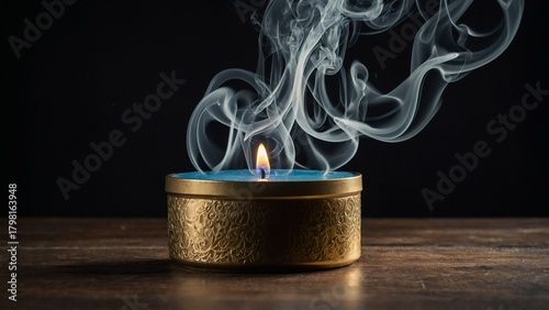 Smoke rising from a candle