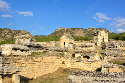  Ancient tombs at Hierapolis northern necropolis in Pamukkale, Turkey. UNESCO World Heritage.
