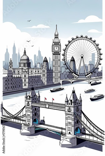 Illustration of the urban infrastructure of the city of London