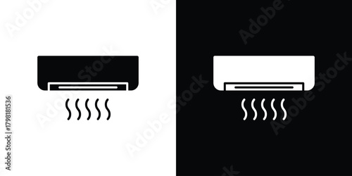 Air conditioner icons. Simple solid style. Glyph vector illustration isolated