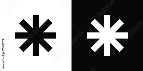 Asterisk icons. Simple solid style. Glyph vector illustration isolated