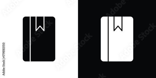 Book bookmark icons. Simple solid style. Glyph vector illustration isolated