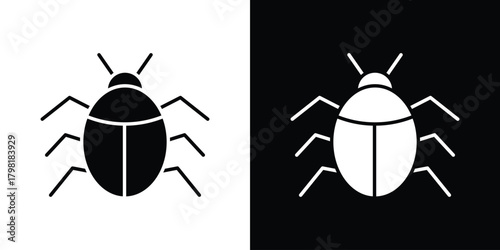 Bug icons. Simple solid style. Glyph vector illustration isolated