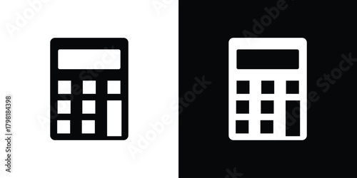 Calculator icons. Simple solid style. Glyph vector illustration isolated
