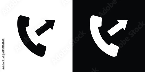 Call outgoing icons. Simple solid style. Glyph vector illustration isolated