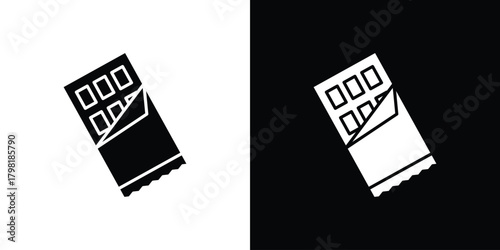 Chocolate icons. Simple solid style. Glyph vector illustration isolated