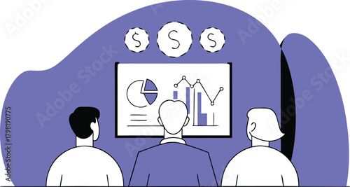 Business Team Analyzing Financial Data