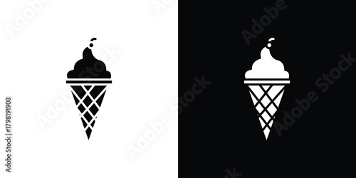 Ice cream icons. Simple solid style. Glyph vector illustration isolated