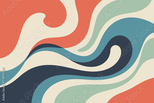 Dynamic Abstract Waves with Bold Colors Creating a Sense of Movement and Flow