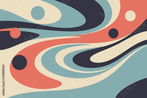 Dynamic Abstract Waves with Bold Colors Creating a Sense of Movement and Flow