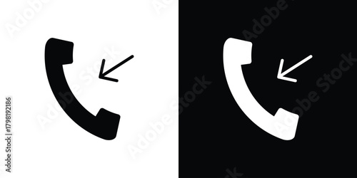 Incoming Call icons. Simple solid style. Glyph vector illustration isolated
