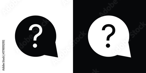 Interrogation icons. Simple solid style. Glyph vector illustration isolated