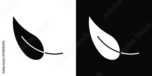 Leaf icons. Simple solid style. Glyph vector illustration isolated