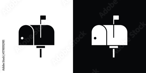 Mailbox icons. Simple solid style. Glyph vector illustration isolated